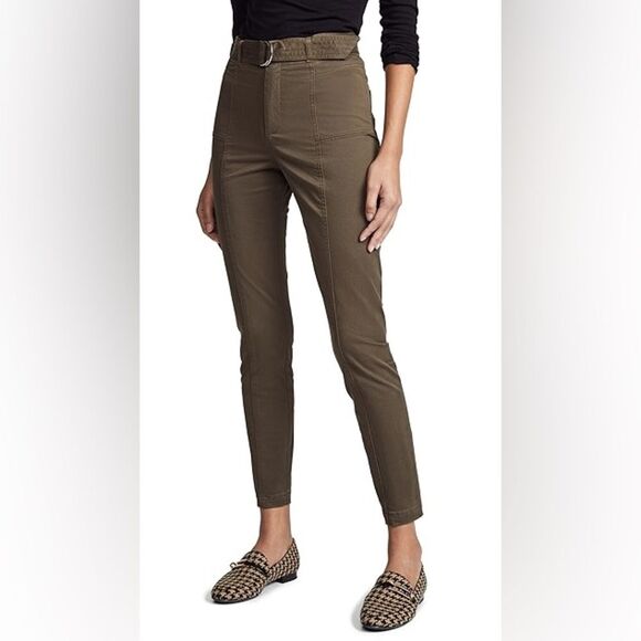 A.L.C Romeo Twill Tapered Leg High Waist Pants In Thyme 4 - Picture 1 of 16
